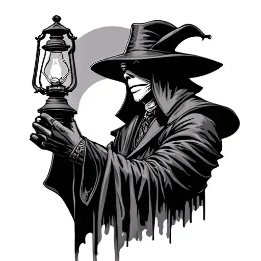 Plague Doctor Holding A Lantern