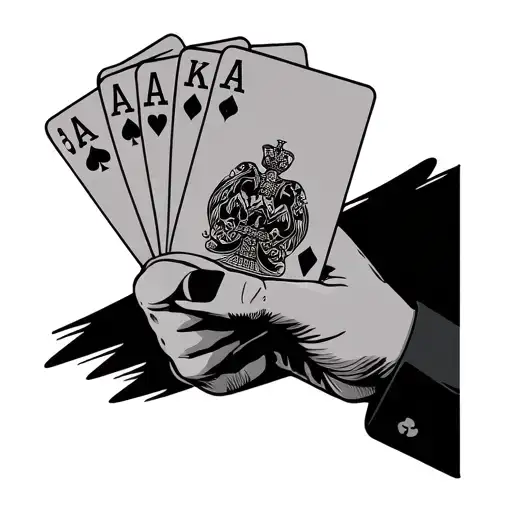 Hand Holding A Royal Flush
