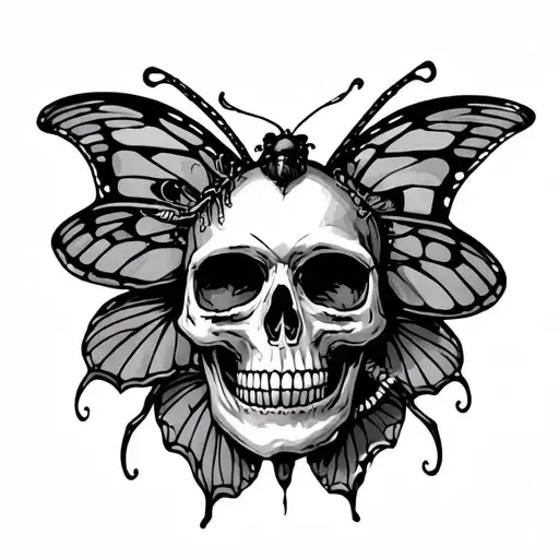 Skull And Batterfly