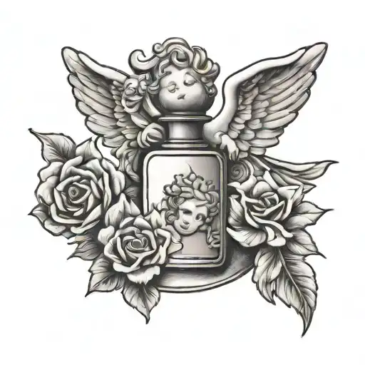 Cherub And Small Perfume Bottle