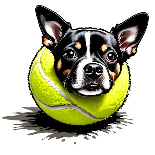 Dog Prints Tennis Ball