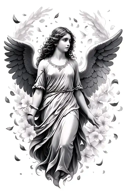 Cherry Blossom Petals Falling Angel