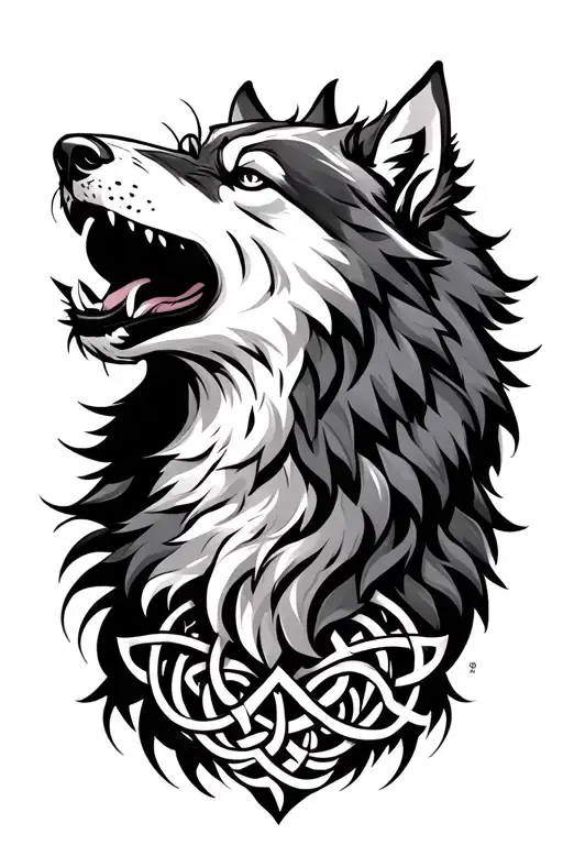 Celtic Wolf Howling