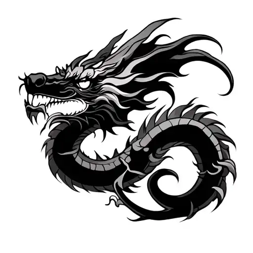 Chinese Simple Dragon Flying