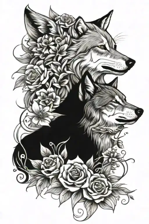 Flowers And Wolfs