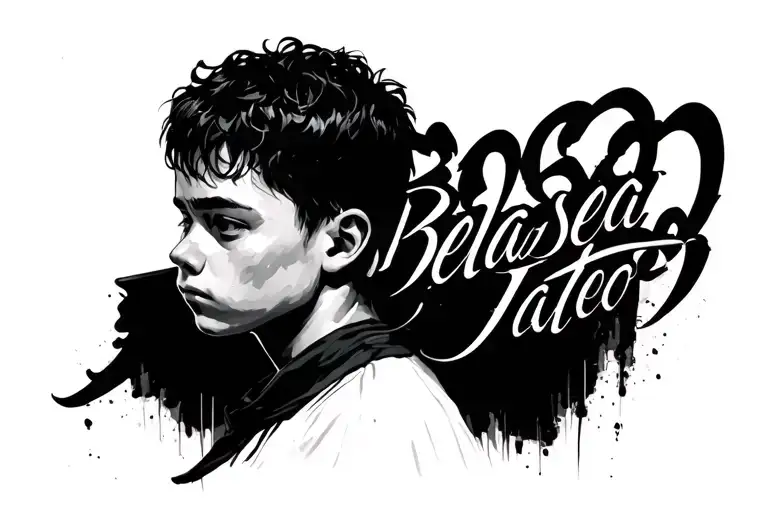 Bleassed Boy Calligraphic Writing With