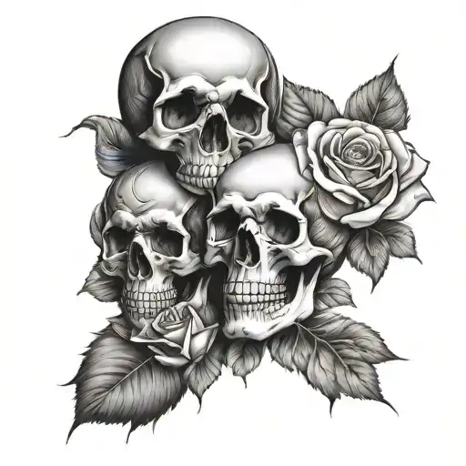 Skulls And Roses Dark For Cover