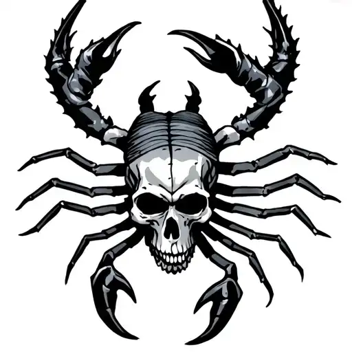 Scorpio With A Skull Inside And Inscription