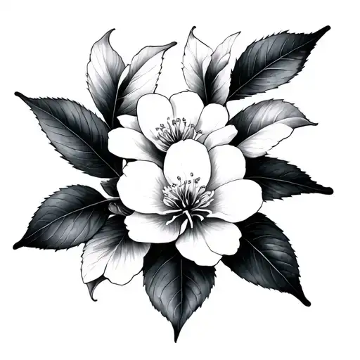 Cherry Blossom Black And White