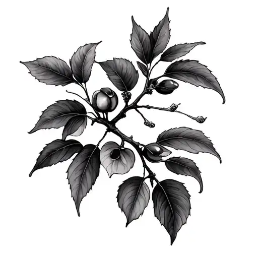 Cherry Tree Black And White