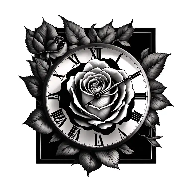 Roses Cards Clock Face