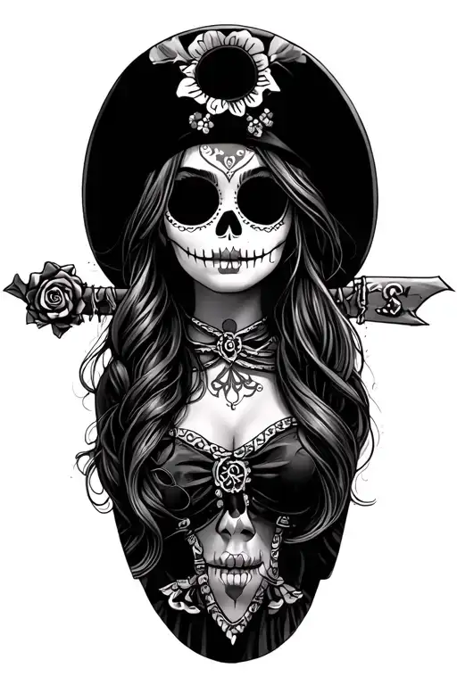Day Of The Dead Pirate Girl