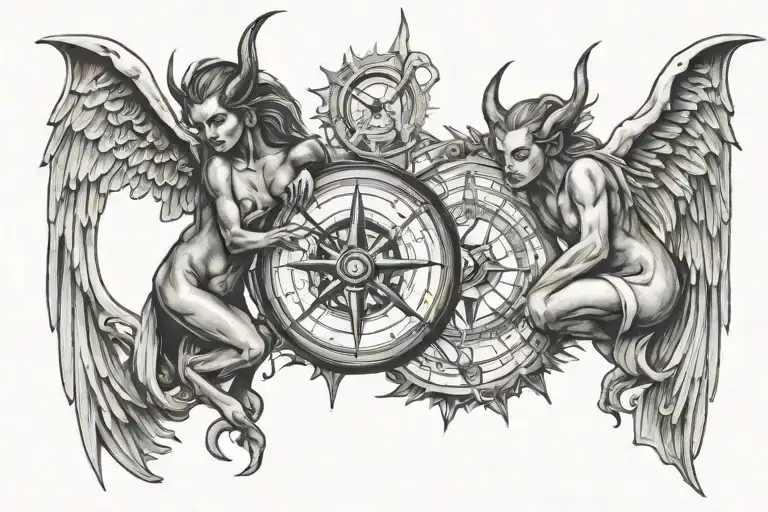 Devil And Angel And Fire And Compass