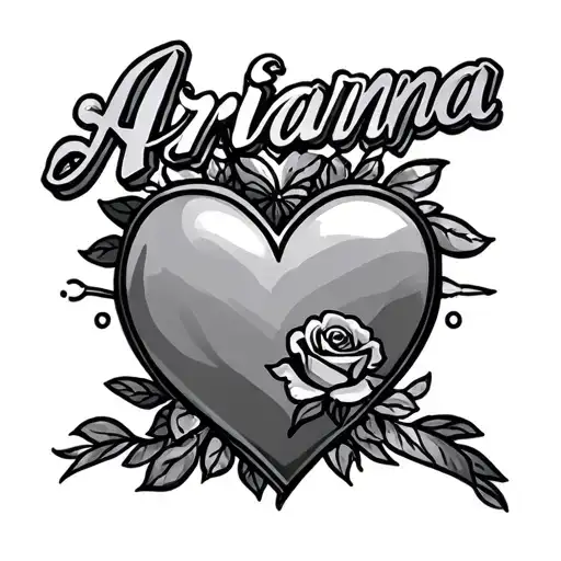 The Name Arianna With A Heart Next To It