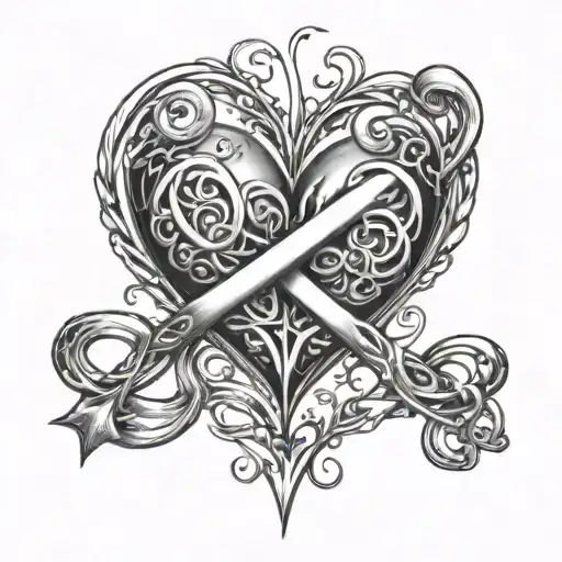 Infinity Symbol Going Through A Heart With Small Hearts Hanging Off Of It