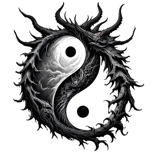 Chernobog And Belebog Body Intertwined In A Yin Yang