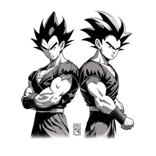 Majin Vegeta And Goku Pose