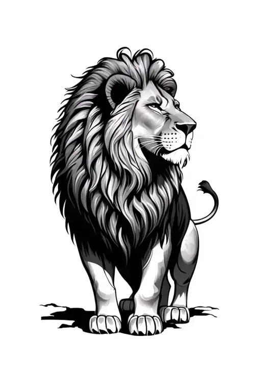 Lion Tattoos With Earth