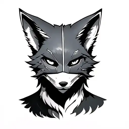 Kitsune Wearing Half A Mask