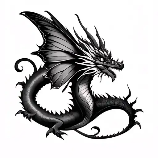 Flower Dragon With Butterfly Wings