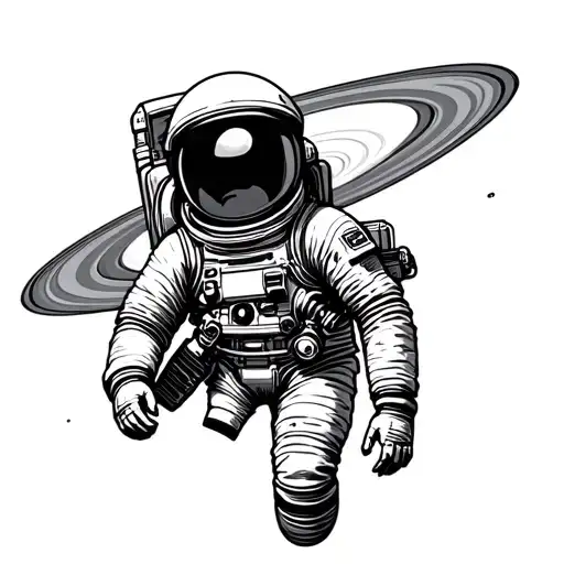 Astronaut On Saturn