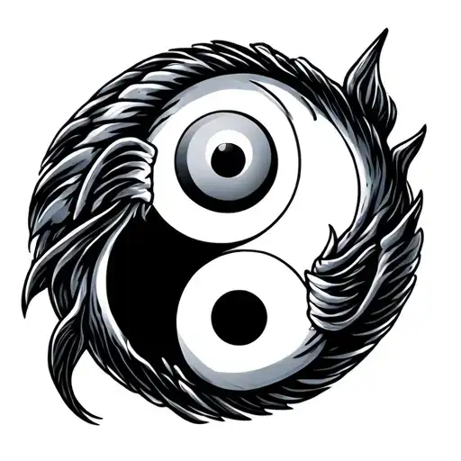 Ying Yang Fish Round Logo Incorporated