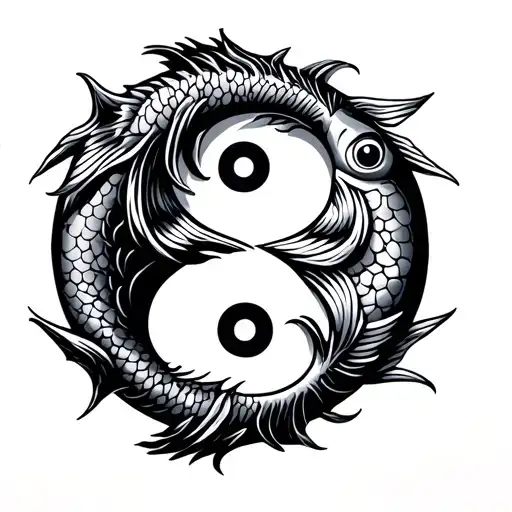 Ying Yang Fish Round Logo Incorporated