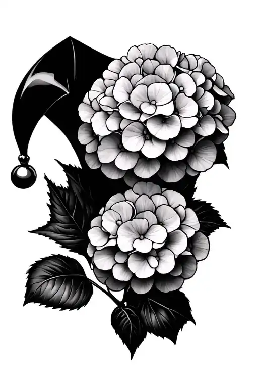 Hydrangea Flower Harley Quinn Inspired