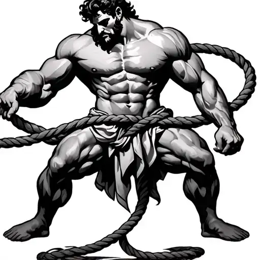 Hercules Pulling Rope Intertwined