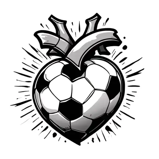 Heart With The Letter Hi And Soccer Ball Made