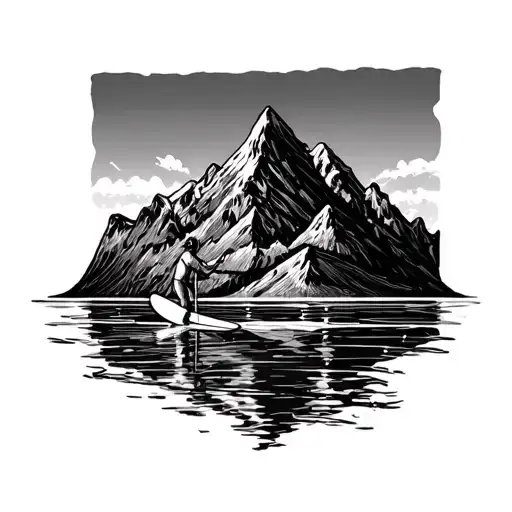 Mountains And Paddle Board