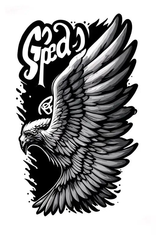 Angle Wing With The Word God Speed