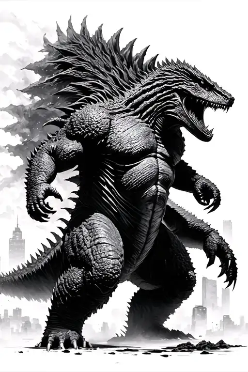Godzilla Destroying Tokyo