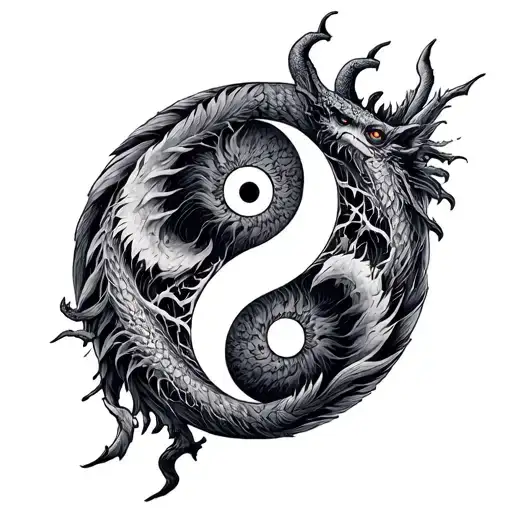 Chernobog And Belebog On A Yin Yang Symbol