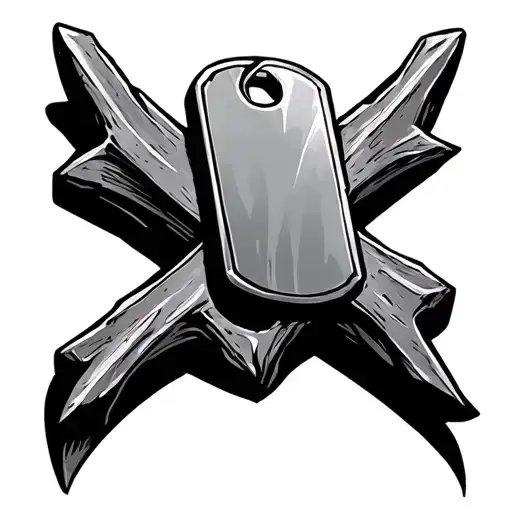 Railroad Spike Cross With Dog Tag