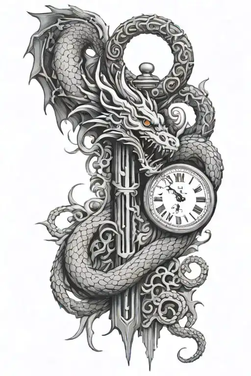 A Long Dragon And Pendant Watch