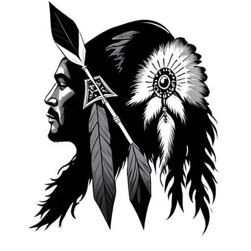 2 Indian Arrows One With Black Stone Point Thebother With White Chaplet