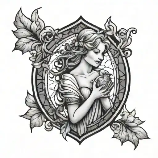 Stained Glass Woman With Heart Sillouette