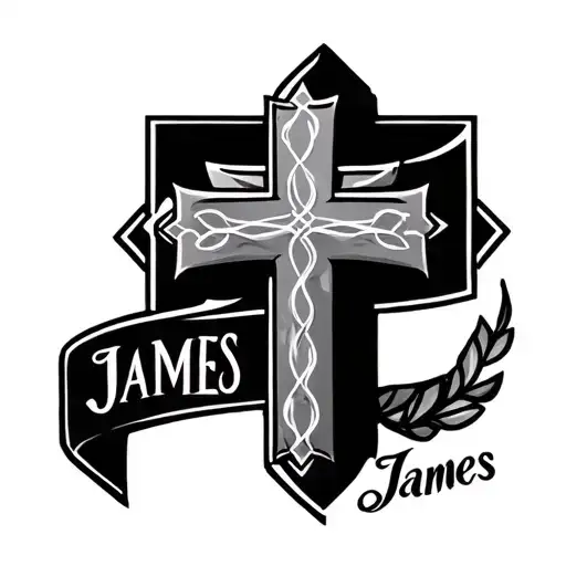 Cross And Name Written James