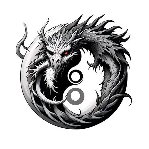 Chernobog And Belebog Intertwined On A Yin Yang Symbol