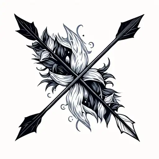 2 Arrows One With Black Stone Point Thebother With White Chaplet