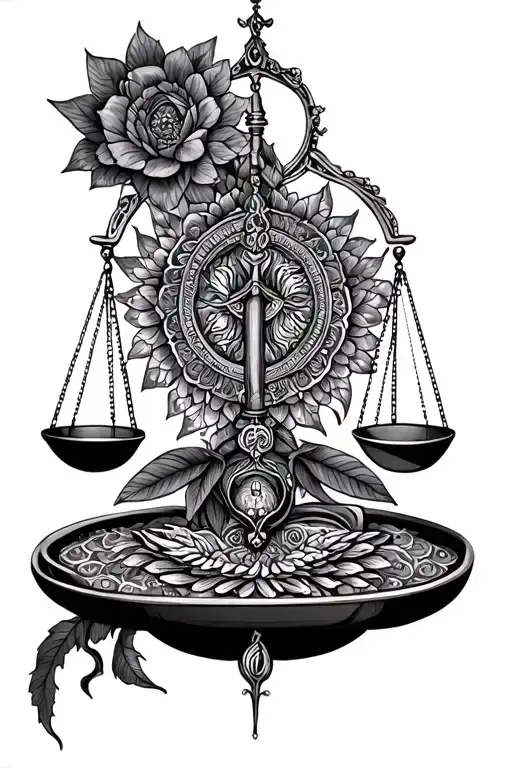 Mandala And Scale With Libra Elements Incorporated