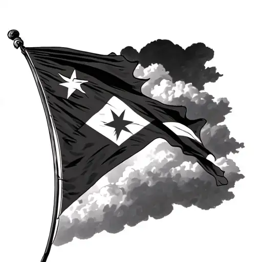 Puerto Rico Flag With Cloud Background And A Cross