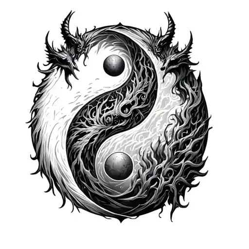 Chernobog And Belebog Chests On A Yin Yang Symbol