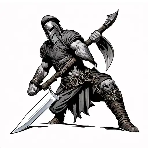 Spartan Holding Kukri Knife