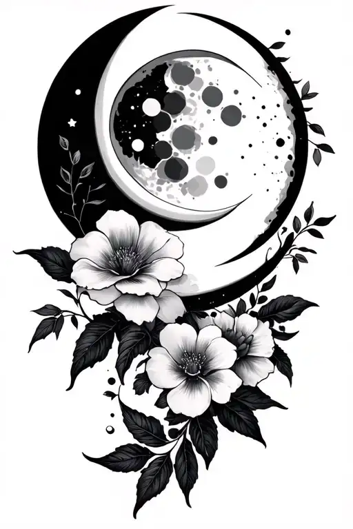 Floral Cresent Moon