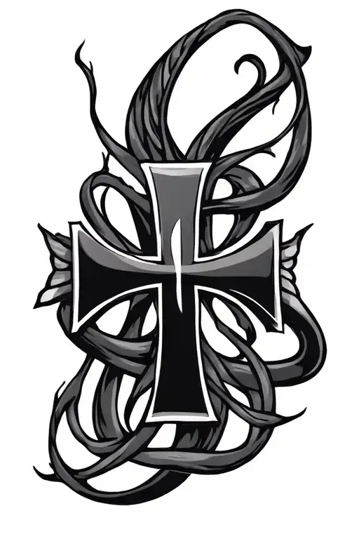 Maltese Cross With Veins Interlaced