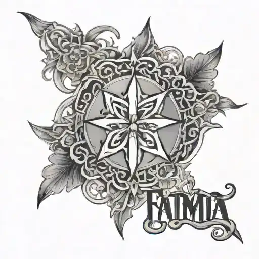 Name Fatima Integrated Into A Symmetrical