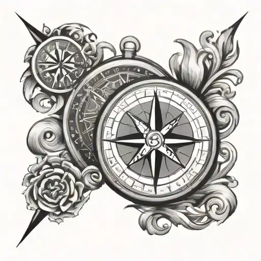 Compass With The Letter Z Characters Incorporated Representing