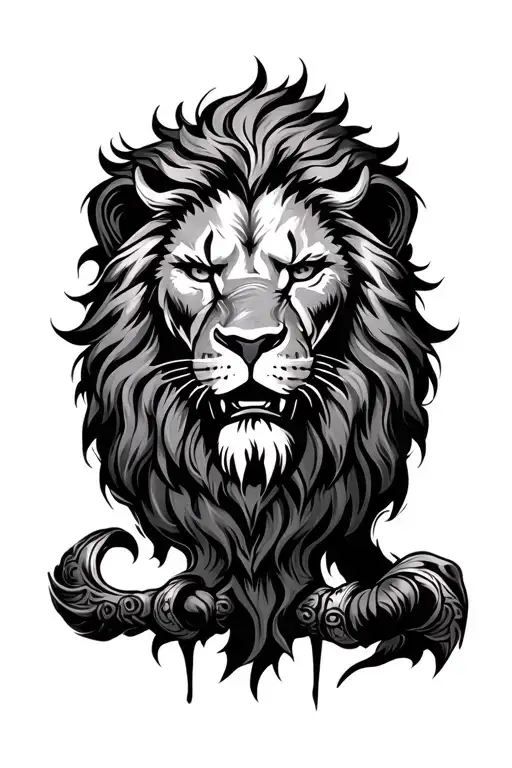 Sacrifice With Battled Lion Face